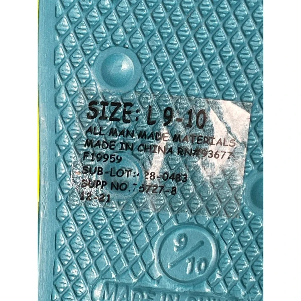 Okie Dokie Toddler Sandals Blue Neon Lime Green Shark Slides Backstrap 9-10 NEW